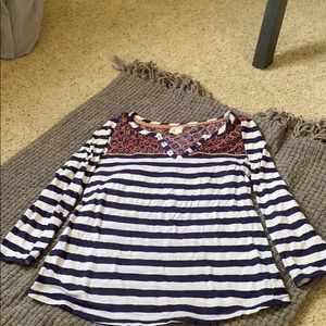 Anthropologie long sleeve v neck top